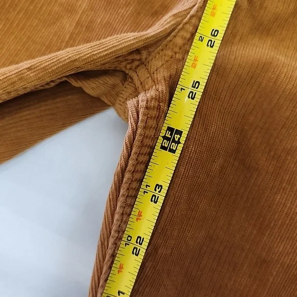 GAP Women's Cigarette High Rise Brown Orange Corduroy Pants 29/8R - Picture 5 of 10